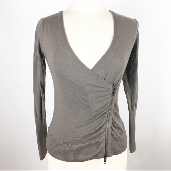 J. Crew Sweaters - J. Crew Taupe Rimini Asymmetrical Wool Cardigan